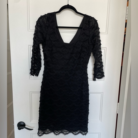 Guess Black Lace Mini-Midi Cocktail Dress, S, EUC - Picture 5 of 12
